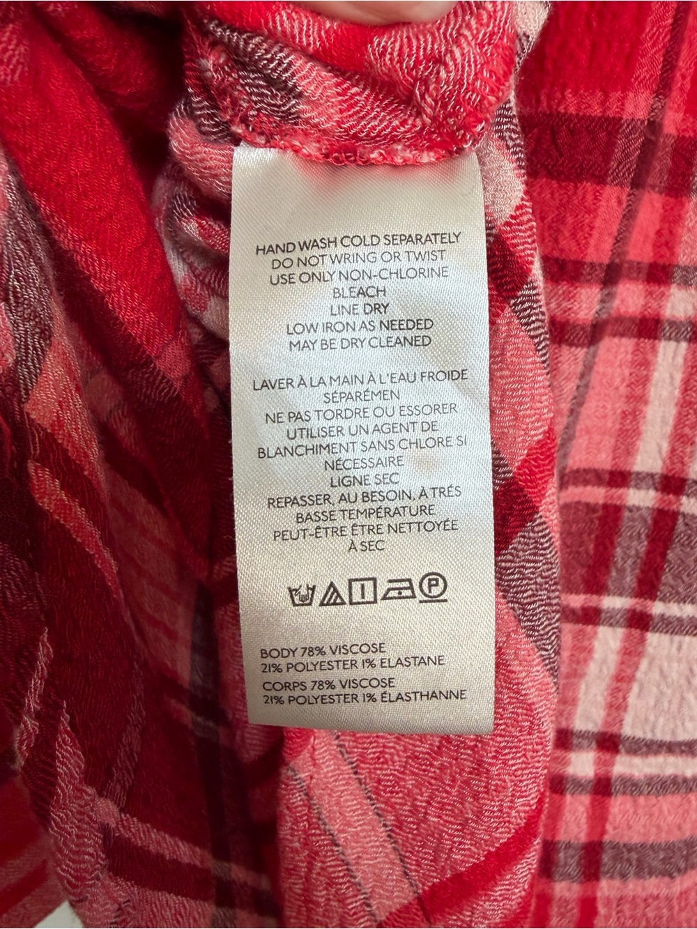 Anthropologie Pilcro Oversized Red Plaid Button-Up Shirt (Large) - Picture 6 of 6